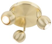 Ретро кръгъл прожектор месинг с таванна плоча 3-светлина - Gissi