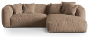 Светлокафяв кадифен модулен ъглов диван (десен ъгъл) Martina – Micadoni
