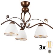 Brilagi - LED Полилей за повърхностен монтаж ANTICO 3xE27/60W/230V бронзова патина