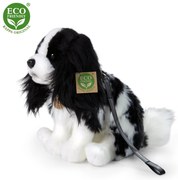 Rappa - Плюшено Куче Кавалер Кинг Чарлз Шпаньол с каишка, седящо, 27 см.,серия Еко приятели