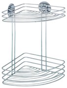 WENKO 18914100-Ъглова полица TURBO-LOC кръгла стоманена 26,5x33 cm лъскав хром