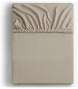 Светлокафяв еластичен чаршаф от джърси 200x200 cm Amber – Restilo