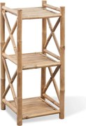 242491 vidaXL Бамбуков квадратен стелаж, 3 рафта
