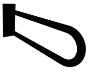 Дръжка за опора 10x25 cm черна