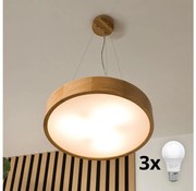Brilagi - LED полилей CARVALHO 3xE27/60W/230V, дъб, Ø 47,5 см