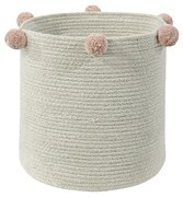Кремава текстилна детска кошница за играчки ø 30x30 cm Bubbly – Lorena Canals
