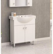 Долен шкаф за баня ICP 7047, Inter Ceramic, PVC, бял, с умивалник, 70x47x85см