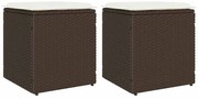 4104040 vidaXL Градински табуретки с възглавници 2 бр. кафяви 40x40x43 см