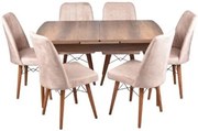 Трапезна маса + 6 стола BAROK - бежов
