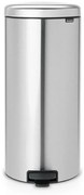 Кош за боклук с педал Brabantia NewIcon 649061, 30 л, Плавно затваряне, Противоплъзгаща основа, Устойчив на пръстови отпечатъци, Инокс/Мат