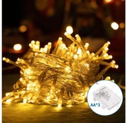 Aigostar LED външен коледен гирлянд 50 LED, 8 функции, 3xAA, 5,3м, IP44, топло б
