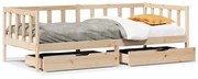 3302071 vidaXL Легло с чекмеджета, без матрак, 90x200 см, масивно дърво