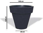 Serinova - Пластмасова кашпа ф106xh126см, 200л, бяла-(PY126)