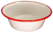 Емайлирана купа конус ф24см крем/червено RETRO-(101C/24 105+105)