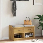 4010461 vidaXL L Пейка за антре SANDNES 87x40x50 cm Масивна дървесина Бор