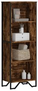848611 vidaXL Библиотека, опушен дъб, 50x31x137,5 см, инженерно дърво