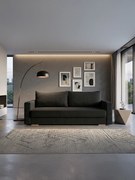 Диван Kleio Триместен-195φ 80β εκ.-Μαύρο