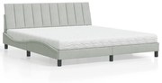 3208610 vidaXL Легло с матрак Hanko, светлосиво, 180x200 см, кадифе