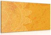 Картина на платно – Оранжева арабеска на абстрактен фон