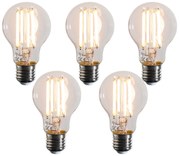 Комплект от 5 смарт E27 димируеми LED крушки Kelvin A60 прозрачни 7W 806 lm 1800-3000K