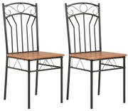 281399 vidaXL Трапезни столове, 2 бр, кафяви, МДФ