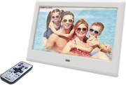 Sencor - Дигитална фоторамка 7" с високоговорител 230V бяла + дистанционно управление