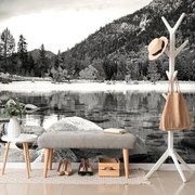 Фототапет – Черно-бяло езеро заобиколено от природа