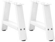 4012817 vidaXL Крака за масичка за кафе, А-образни, 2 бр., бели, 50 x (30-31) см, стомана