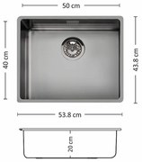 Leks FERRARA PLUS 500 U GF Кухненска мивка за вграждане