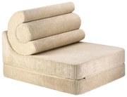 Светлокафяв детски стол от рипсено кадифе Flipster – Wigiwama