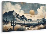 Картина на платно – Пустинен пейзаж с кактуси