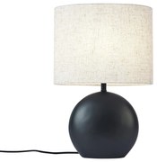 Japandi настолна лампа черна с ленен абажур - Timo