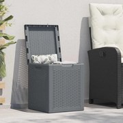 364059 vidaXL Градинска кутия за съхранение, сива, PP ратан, 90 л