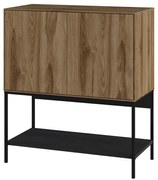 Черно-естествено шкафче от декор от дъб 80x90x40 cm Amira – Marckeric