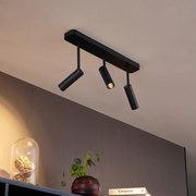 Заоблен таванен прожектор черен GU10 35mm 3-светлини регулируем - Kate