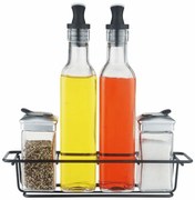 Horecano - Стъклен оливерник 4ка на черна метална стойка 250/110мл. Easy Life (3620100B)