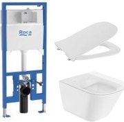 Комплект за WC Duplo S 90 mm 4 в 1 The Gap Square Rimless Compact (бутон по избор) (A8900A0020 + A34647A000 + A801732001)