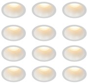Комплект от 12 вградени прожектора бели GU10 35mm IP44 - Dept