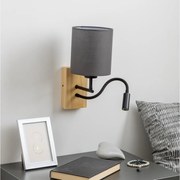 Brilagi - LED Аплик NUBILA WOOD 1xE27/25W/230V + LED/3W дъб/антрацит