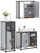 3300968 vidaXL Комплект мебели за баня от 3 части сив сонома инженерно дърво