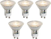 Комплект от 5 GU10 50mm димируеми LED крушки прозрачни 4.5W 365 lm 2700K