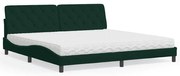 3208679 vidaXL Легло с матрак, тъмнозелено, 200x200 см, кадифе
