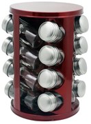 Бурканчета за подправки на стойка ZEPHYR ZP 1217 CR16, 16 бр. бурканчета, 4 нива, Въртяща се основа, Червен