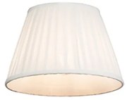 Плисиран абажур бял кръгъл наклонен 25/15/16.5