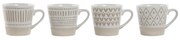 Комплект чаши за кафе части Home ESPRIT Бял Бежов Каменинов 4 Части 180 ml