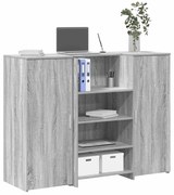 3324192 vidaXL Приемно бюро, сив сонома, 135x50x103,5 см, инженерно дърво