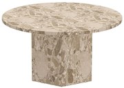 Светлокафява мраморна кръгла масичка за кафе ø 80 cm Naxos – Actona