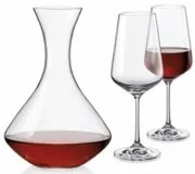 Crystalex - Стъклен комплект от декантер 1,5л-1бр + чаши (40728) 450мл-2бр(CX98) SANDRA (31AA9)