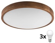 Brilagi - LED таванно осветително CARVALHO SLIM 3xE27/60W/230V дъб череша Ø47 см