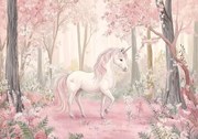 15697 - Детски тапет еднорог в розова гора